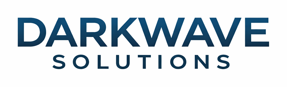 DARKWAVE SOLUTIONS official wordmark on Frost White